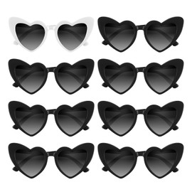 BOUBONI 4/6/8/10/12 Pack Bachelorette Sunglasses Heart Sunglasses Vintage Heart Shaped Glasses for Women Bridal Party Wedding