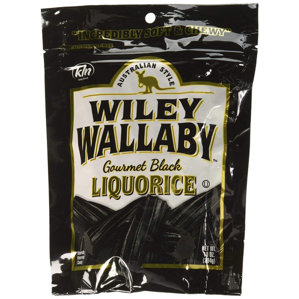 Wiley Wallaby Gourmet Australian Style Liquorice Gourmet Black Liquorice, 10-Ounce (Pack of 4)