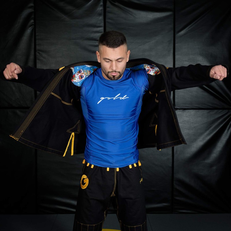 Gold BJJ Foundation Rash Guard - Ranked No-Gi and Gi