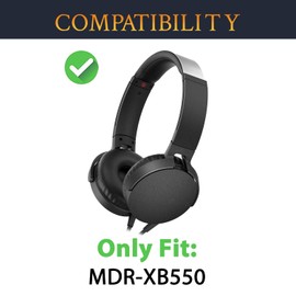 SOULWIT Replacement Headband Pad Kit for Sony MDR-XB550 (XB550 MDRXB550) Headphones, Headphones Headband Upper Cushion Cover Repair Part, Easy DIY Installation