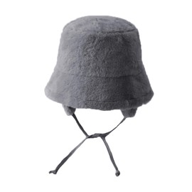 YAMEE Women's Winter Fishing Hat with Foldable Ear Flap, Bucket Hat Women's Plush Thickened Warmth, Ski Hat Women's Adjustable Casual Fishing Hat Unisex Soft Comfortable Winter Hat for Outdoor Sports,