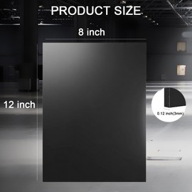 ABS Plastic Sheet 1/8 Inch Thick - 3PACK 12" x 8" Black Rigid ABS Board Impact Resistant Heat Moldable ABS Plastic Panel for Industrial DIY Projects, Home Decor, Handicrafts - (Frosted & Smooth)