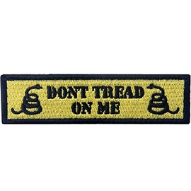 Tactical Don't Tread On Me Milltary Embroidered Applique Morale Hook & Loop Patch - Yellow & Black