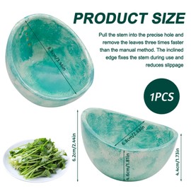 Griwuut Herb Stripper, Herb Scraper Bowl Stripper, Leaf Herb, Leaf Herb Stripper 4 Holes, Kitchen Tools for Removing Leaves (Cyan)