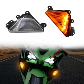 VEISUTOR LED Front Turn Signal Indicator Light for ZX-6R 24-25, Amber Turning Lamp for Kawasaki Ninja ZX 6R 636 2024-2025 Accessories