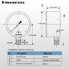 SCTSNSR 0 to 15 Inches of Water Column Pressure Gauge,