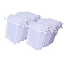 GYWHOOFT 100 Organza Bags Candy Bags Wedding Favour Bags Lavender Bags Wedding Favours (7 x 9 cm)