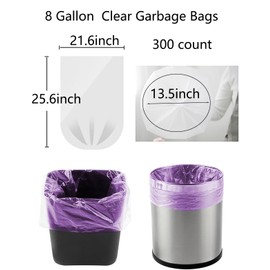 8 Gallon Trash Bags Colored - Extra Thick Medium Garbage Bags 1.1 mil Strong, Leakage-Free,Unscented 30 Liter Thick for Bathroom, Office, Kitchen Waste Basket Trash Can (Blue, 300 Count)