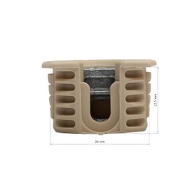 25 Pack Titus System 6 Cam Connector for 19mm Panel, with Ridge (Drop-in), Cam Lock Nut Furniture Fastener, Furniture Connecting Cam Fittings in Almond Finish, Non-Outrigger, R011ALM