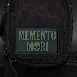 Toppa in in PVC "Memento Mori", divertente toppa in per attrezzature tattiche, abbigliamento fai da te, zaino e uniformi, toppa morale con gancio e passante