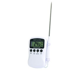 Multi-Function Thermometer Complete with Stainless Steel Food Probe (White)