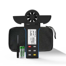 AIOMEST Wind Checker Handheld Anemometer，Airflow Velocity Speed Meter Measurement w/LCD Backlight, Wind Temp Gauge（℃/℉） for HVAC，Vents, Sailing, Shooting Drone Flying AI-5000K