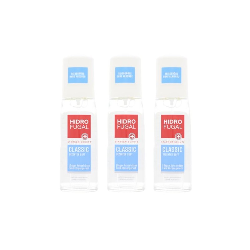 3 x Hidrofugal Classic Anti Transpirant Zerstäuber je 75ml Starker