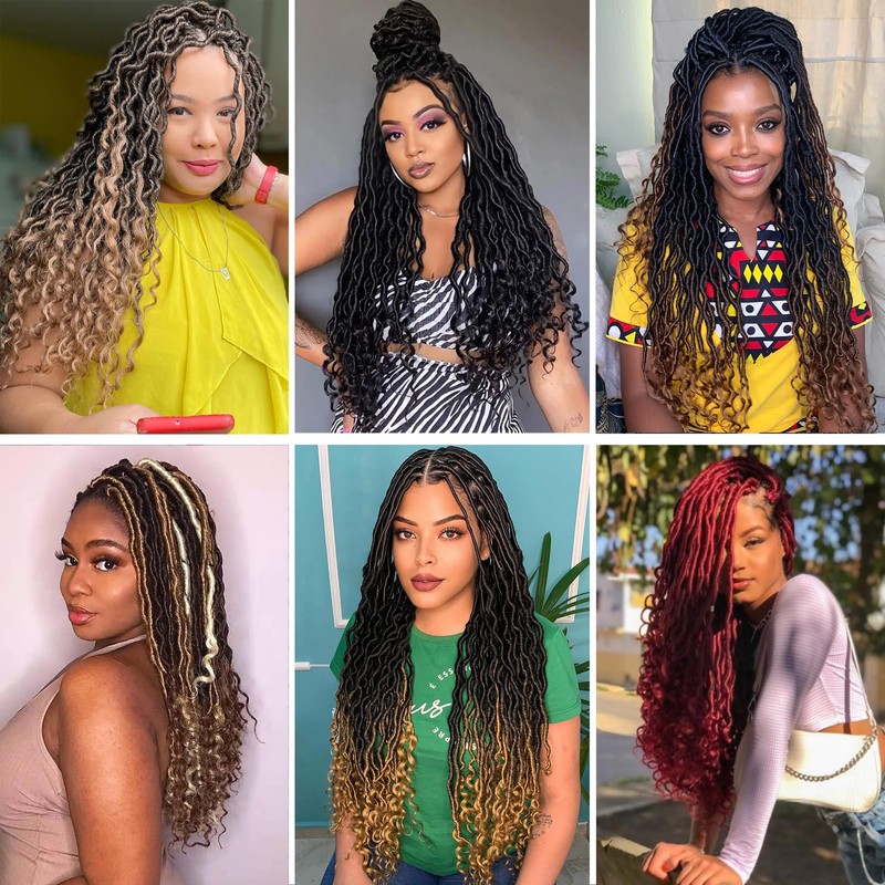 Goddess Locs Crochet Hair 22 Inch 6 Packs Faux Locs