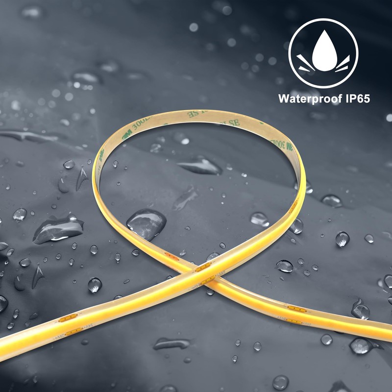 Pandery led Strip Lights Waterproof,DC24V Strip Lights IP65,3000K Warm White,320LEDs/M,8MM