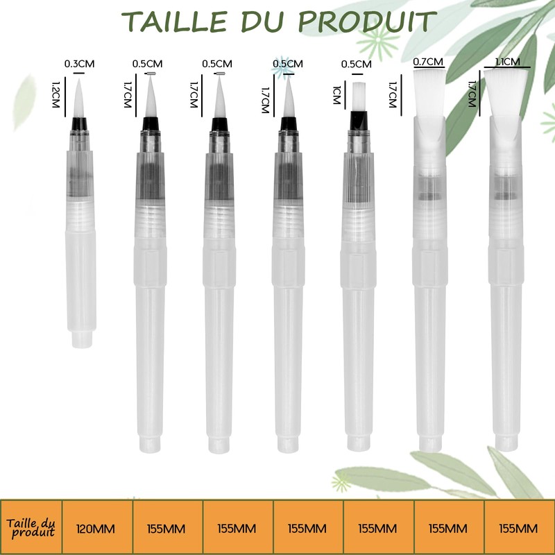 7 Pieces Water Tank Brush, Scettar Brush Pen Brush with