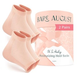 Bare August Calcetines hidratantes | Calcetines de gel suaves para reparar el talón para el cuidado de los pies, talones secos y agrietados | Calcetin
