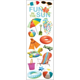 Paper House Productions RUBGL-16 Small Glitter Rub-On, Fun In The Sun