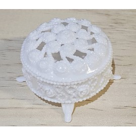 2.5 Inch Plastic Trinket Box Wedding Favor Table Decorations-White (12 Sets)