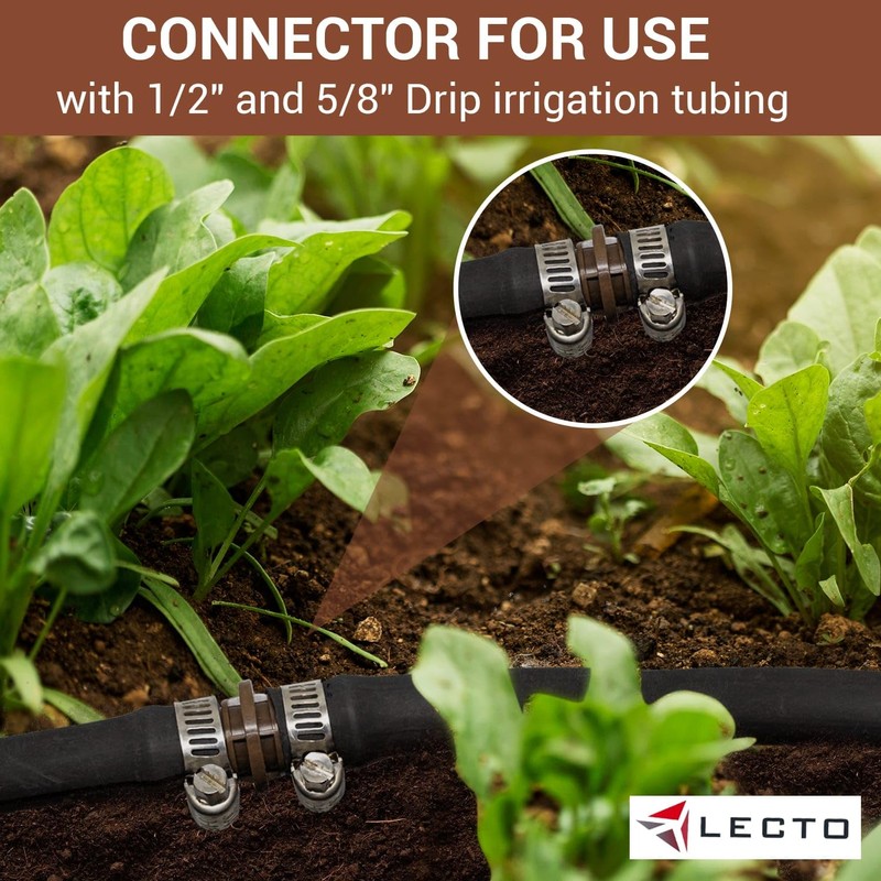 LECTO Universal 5/8", 1/2", .700" Drip Line Repair & Extension