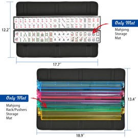 EdenRiver Mahjong Bag Stylish Tile Game Case for Tiles and Racks, Mahjong Accessories Organizer with Two Wrappers, Portable Mahjong Case Only, Ideal Mahjong Rack Bag for Women or Men Black