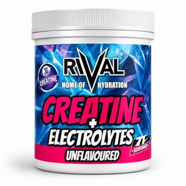 Rival Creatine Monohydrate + Electrolytes Powder 250g (71 Servings) – Micronised Creatine for Strength, Power, Hydration, Performance & Recovery – Unflavoured, Easy‑Mix Supplement