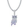 VIVDEC Iced Out Owl Necklace for Men Women, Real 18K