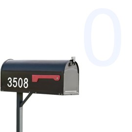 Habitable tree Self-adhesive 3 Inch Mailbox Number Individual 3D Acrylic Mailbox Number Black Mailbox Numbers for Outside Address Home Number for Apartments Office Hotel Room (White Number 0)