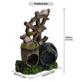 PENCK Aquarium Decor Betta Fish Tank Accessories Resin Small Cute Barrel Fish Tank Ornaments Hideaway Cave House for Younger Fish Shrimp