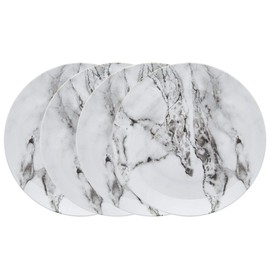 Marble Melamine Shatter Resistant Salad Appetizer Dessert Plate Set Carrera by Godinger - Set of 4