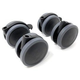 Design61 Set of 4 Universal Furniture Castors with Brake Swivel Castors Floor Protection Double Castors with Lock Sleeve and Pin