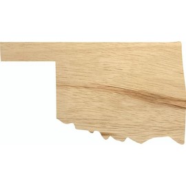 Oklahoma Wooden State 6" Cutout, Unfinished Real Wood State Shape, Craft