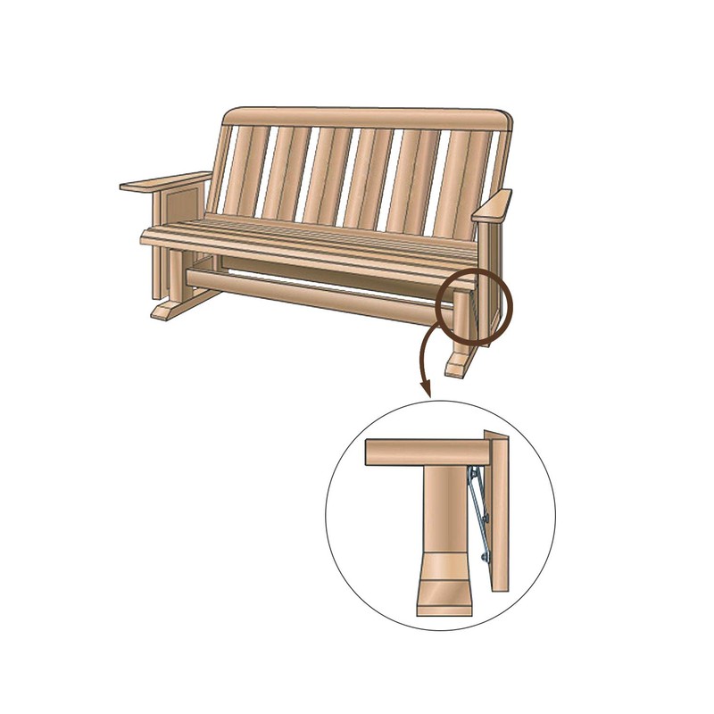 L Continue 4 Pack Glider Bracket Hardware, Hardware Center Distance