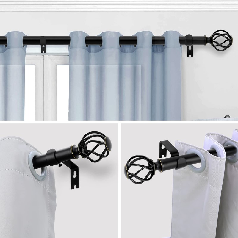 VOIIY Curtain Rods for Windows 48 to 84 Inch(4-7 Feet),3/4"