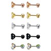 LOYALLOOK 5 Pairs Stainless Steel Cubic Zirconia Stud Earring Ear
