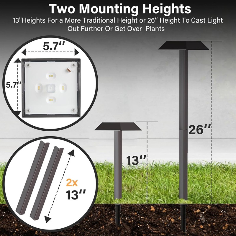 Bobcat Solar Landscape Pathway Lights Super Bright with 2-in-1 Warm