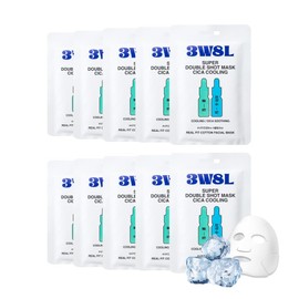 3W8L Super Double Shot Mask Deer Cooling 1 x 10 Pcs Face Pack Face Mask Calming Texture High Moisture Skin Care Korean Cosmetics