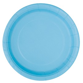 Unique 30897EU Eco-Friendly Paper Plates-23 cm-Baby Blue Colour-8 Count (Pack of 1), Pack of 8