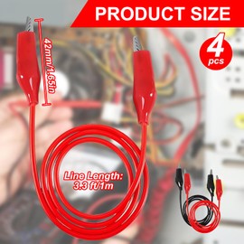 DIANN 8pcs Alligator Clips Electrical 1M Insulated Test Leads with Alligator Clips Stamping Double-Ended Jumper Wires for Electrical Testing Circuit Connection Experiment