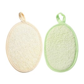 Acpetdr Exfoliating Loofah,Bamboo Pads 2 Pcs Exfoliating Bath Sponge Pads for Body and Face Natural Luffa and Bamboo Scrubbers for Bath Shower,Deep Cleansing,Spa