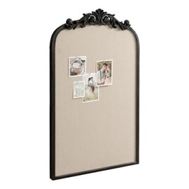 Kate and Laurel Arendahl Vintage Decorative Arched Pinboard, 19 x 31, Black, Framed Arch Ornate Bulletin Board for Unique Display, Organization, and Decor Options