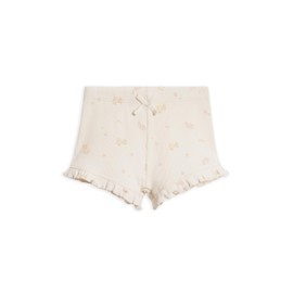 Colored Organics Baby and Kids Unisex Organic Cotton Shorts - Emma Floral/Butter Ribbed 4T