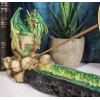 Ebros Green Dragon on Skull Stick Incense Burner 10.75" Length