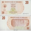 Prophila Collection Banknote Zimbabwe Pick-Nr: 40 UNC 2006 20 Dollars
