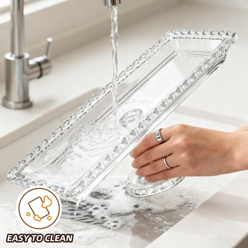 Luxshiny Footed Fruit Serving Tray: 11.7" European Style Dessert Display