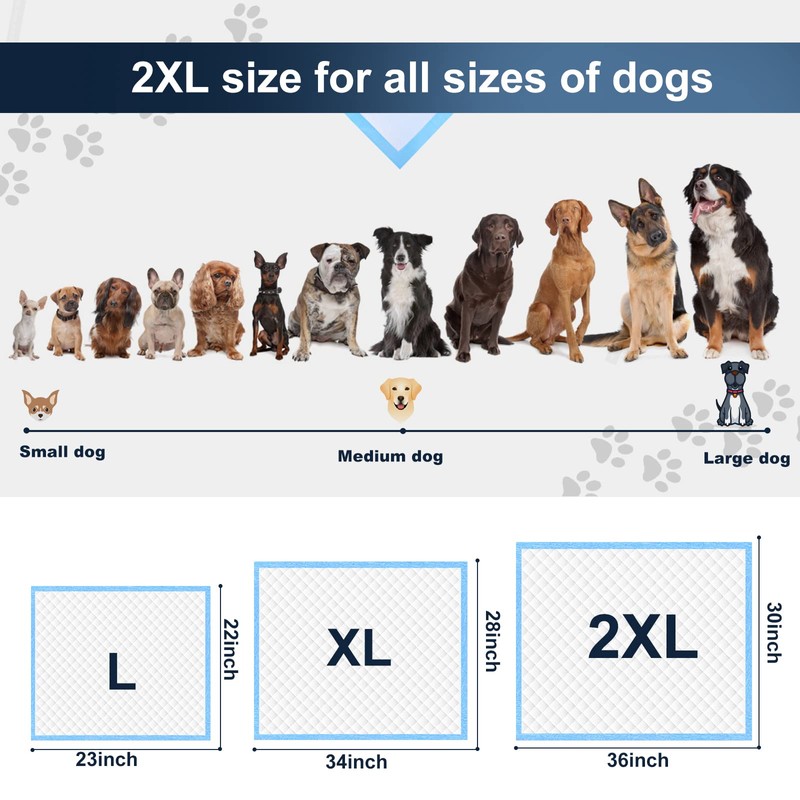 Boscute Thicken 6 Layers Heavy Absorbent XXL 30"x36" Pet Training