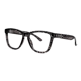 Zeelool Unisex Vintage Oversized Square Eyeglasses Frame with Non-prescription Clear Lens Malan ZOP014066-04 Black