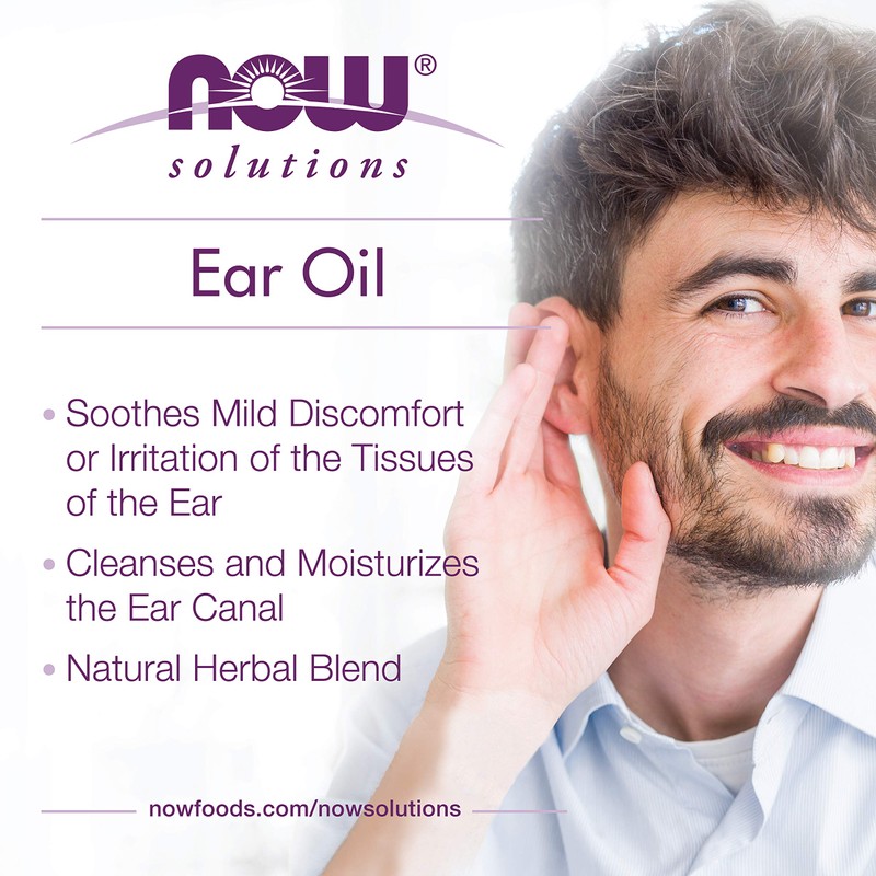 NOW Solutions, Ear Oil, Soothing Herbal Blend, Great on Mild