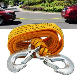 YSY 1Set 51005A Heavy Duty Tow Strap with Safety Hooks | 2” x 10’ | 6600 LB Capacity | Polyester (car Towing)