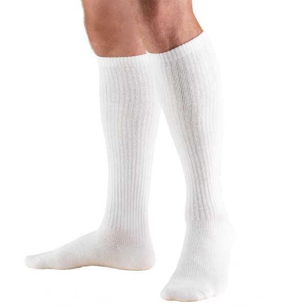 Truform Medical Compression Socks for Men and Women; 8-15 mmHg Knee High Over Calf Length, White, X-Small